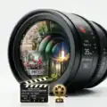 A professional photo of a documentary film set with a boom mic and a 4K camera.