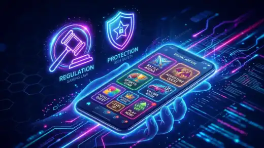 Illustration of India's new Online Gaming Rules 2026.