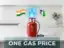 A 3D map of India with a glowing blue gas pipeline connecting all states, representing unified pricing. Representative Image