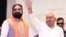 Nitish Kumar and Samrat Choudhary in a political meeting backdrop. Image Credit: @NitishKumar/X Handle