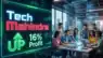 Tech Mahindra logo and Q4 profit charts showing 16% growth. Representative Image