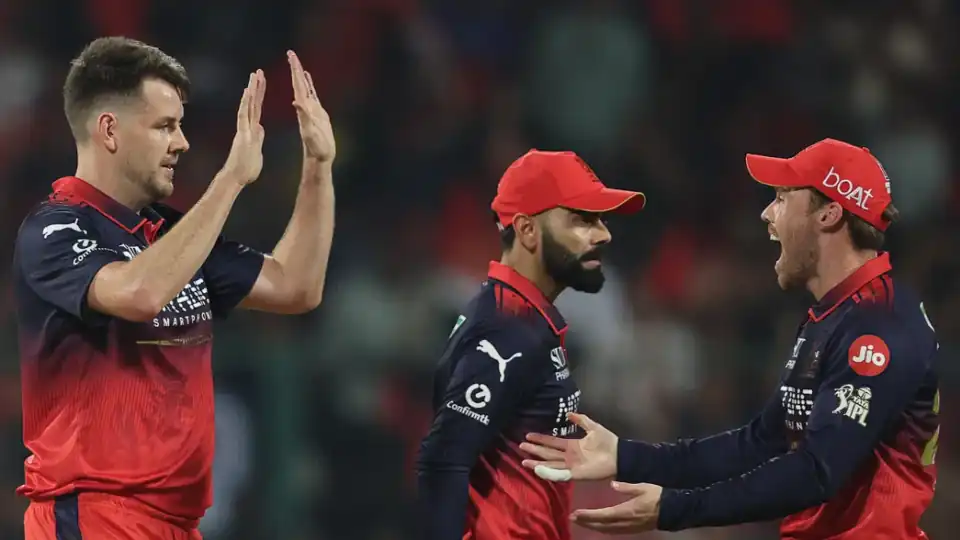 RCB players celebrating win against CSK in IPL 2026 Image Credit: BCCI / IPL / X (@IPL).