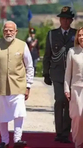 Prime Minister Narendra Modi and Italian PM Giorgia Meloni discussing the India-Italy defense partnership and strategic bilateral ties during their official high-level meeting. Photo Credit: Official X Handle / @narendramodi