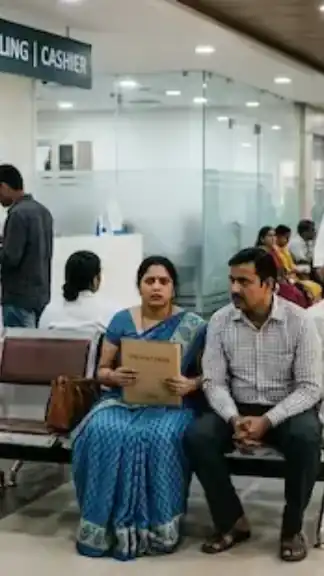 Delhi-NCR private hospital pricing investigation and healthcare regulation concept with patients and hospital corridor