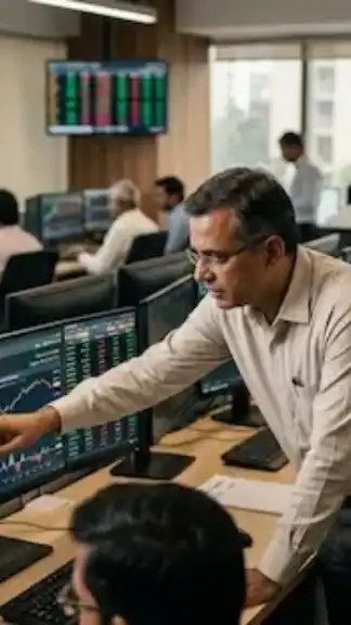 Indian retail investors tracking IPO performance and stock market listings on digital trading platforms.