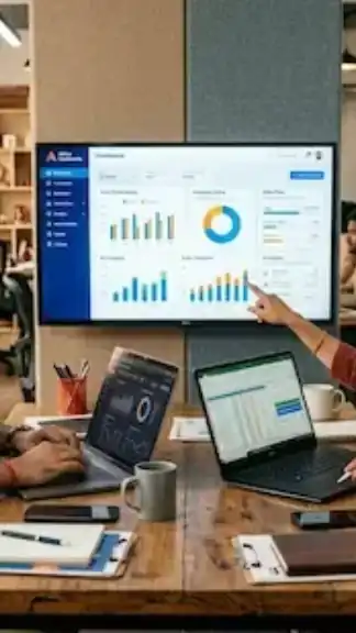 Indian small business owners using AI-powered digital tools and automation to improve productivity and business growth.