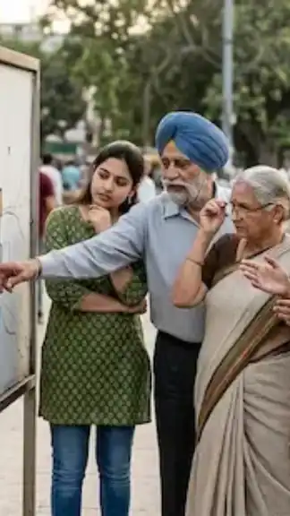 Indian citizens examining a map during a discussion about electoral representation and constituency boundaries in India representative image.