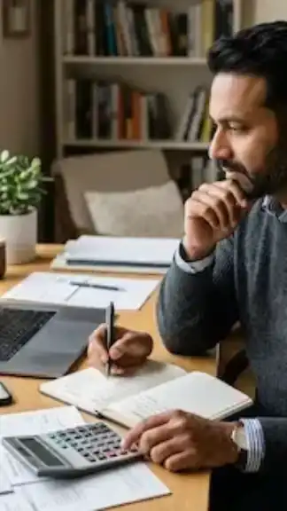 Professional reviewing personal finances and tracking everyday expenses to improve long-term savings representative image.