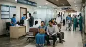 Delhi-NCR private hospital pricing investigation and healthcare regulation concept with patients and hospital corridor