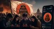 Young Indians using smartphones while a viral satirical political movement spreads through social media, symbolizing Gen-Z digital activism and meme-based political culture in India representative image.