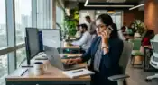Indian professional using AI-powered digital tools and automation technology for daily productivity and workflow management.