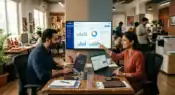 Indian small business owners using AI-powered digital tools and automation to improve productivity and business growth.