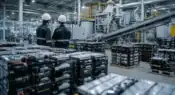 Modern battery recycling facility representing India's growing critical minerals and clean energy industry.