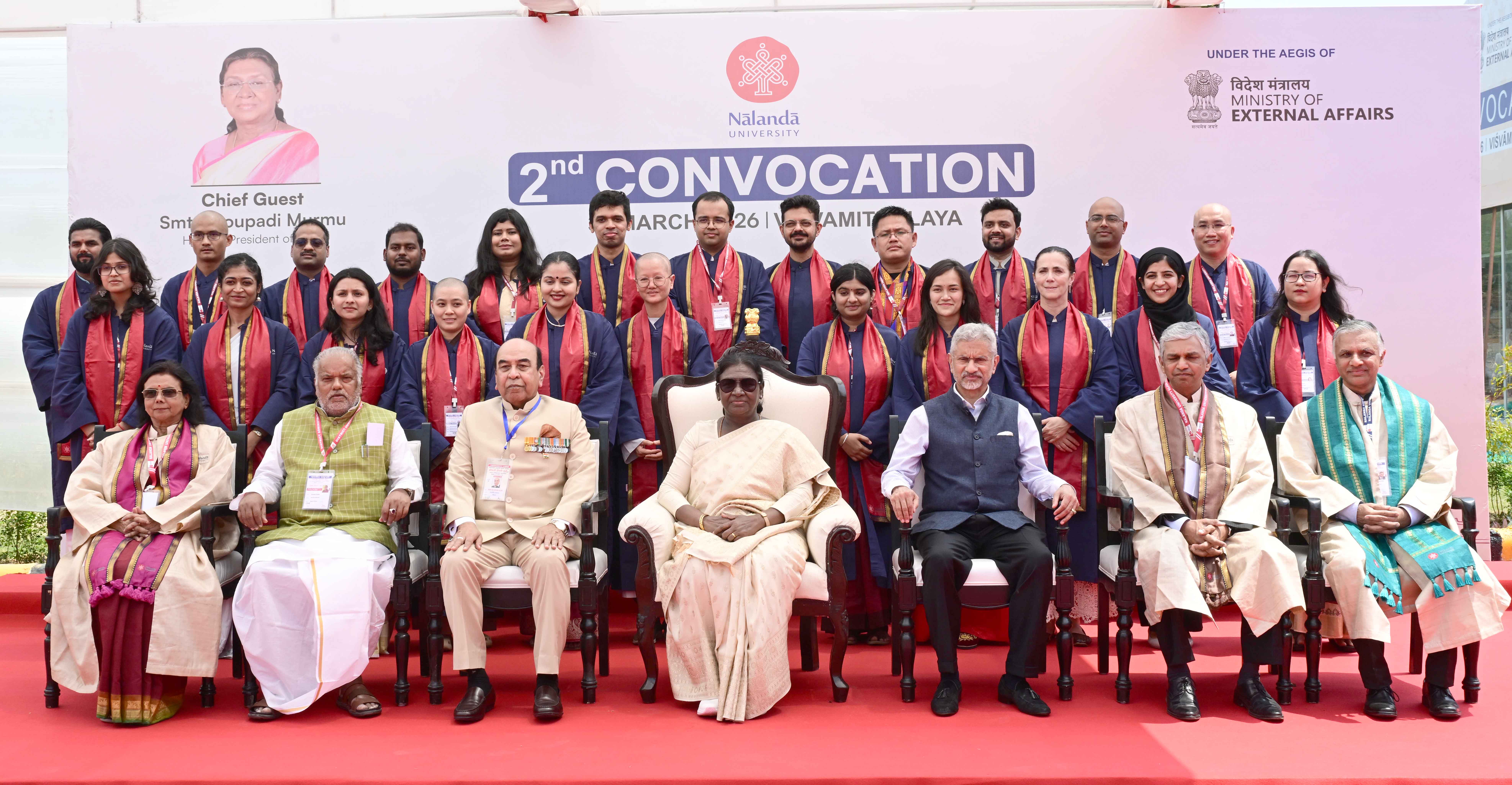 President Droupadi Murmu addressing Nalanda University Convocation 2026 - Source: PIB / President's Secretariat