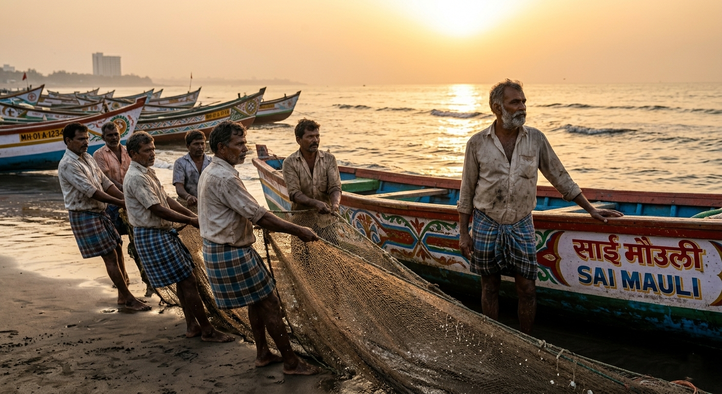 Heart of the Sector: Nearly 30 million fishers form the backbone of India's record-breaking seafood exports. (Image Source: Akhand News Creative Desk)