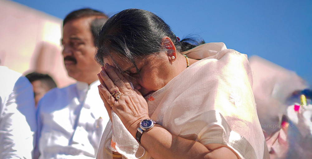 Political rally in Baramati with NCP and Congress flags. Image Credit: X / @SunetraA_Pawarr