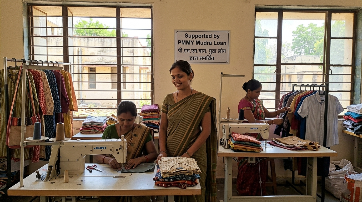 Infographic showing the growth of Mudra Yojana loans over 11 years. Image for illustrative purposes only, showing the impact of PMMY.