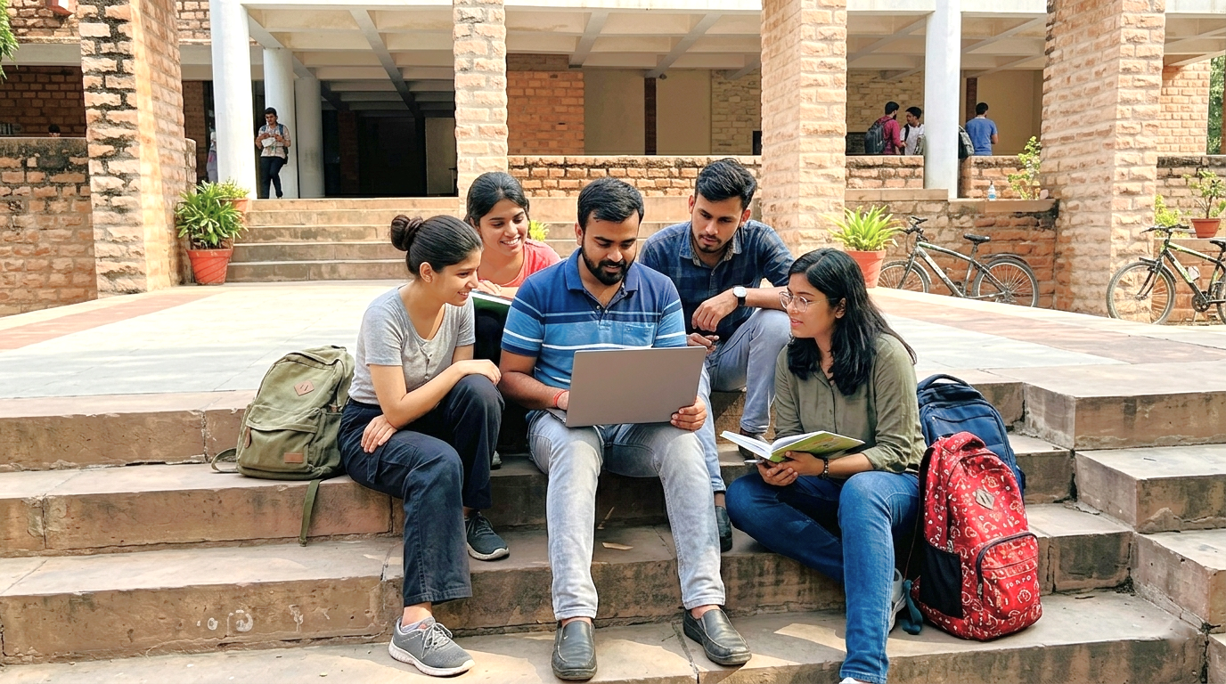 A red alert sign over a digital CUET application form on a screen.