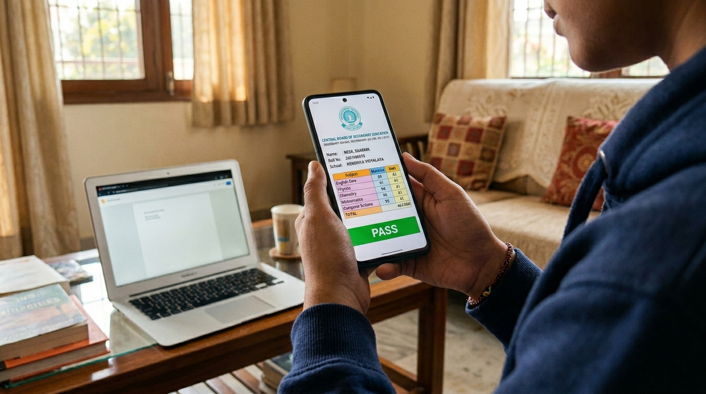 CBSE official website results.cbse.nic.in showing the Class 10 Result 2026 link for students.