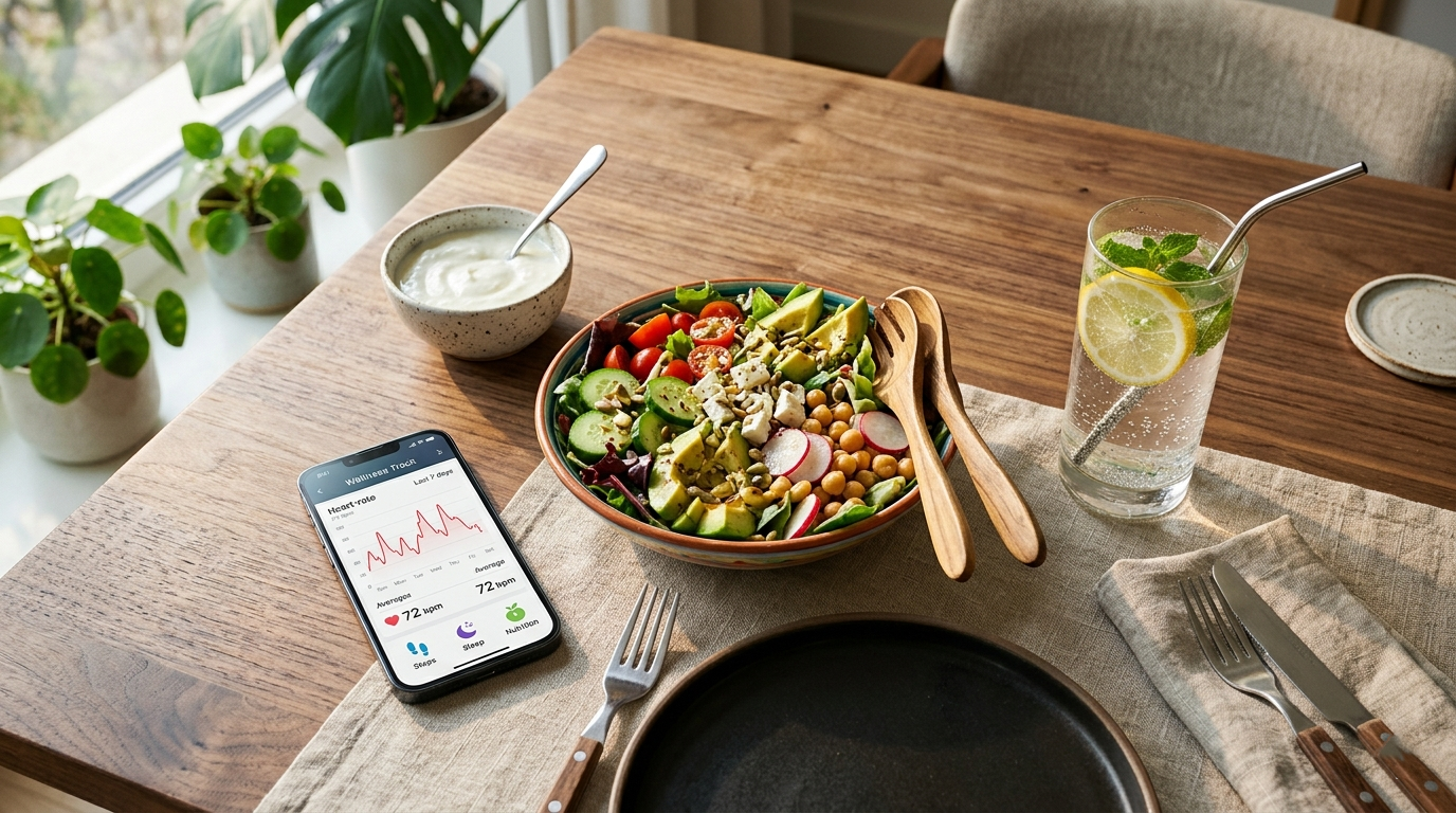 A balanced Indian meal featuring millets, fresh vegetables, and curd, representing holistic nutrition in 2026.