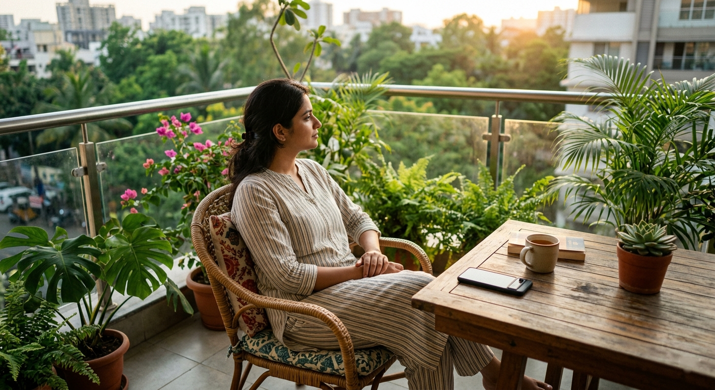 A person practicing meditation in a tech-free zone for digital detox 2026.