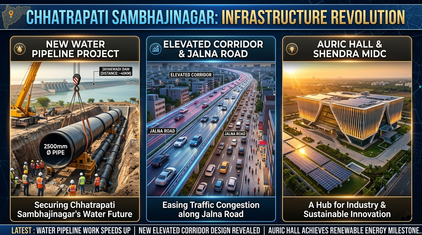 The futuristic Auric Hall building in Shendra, Chhatrapati Sambhajinagar.