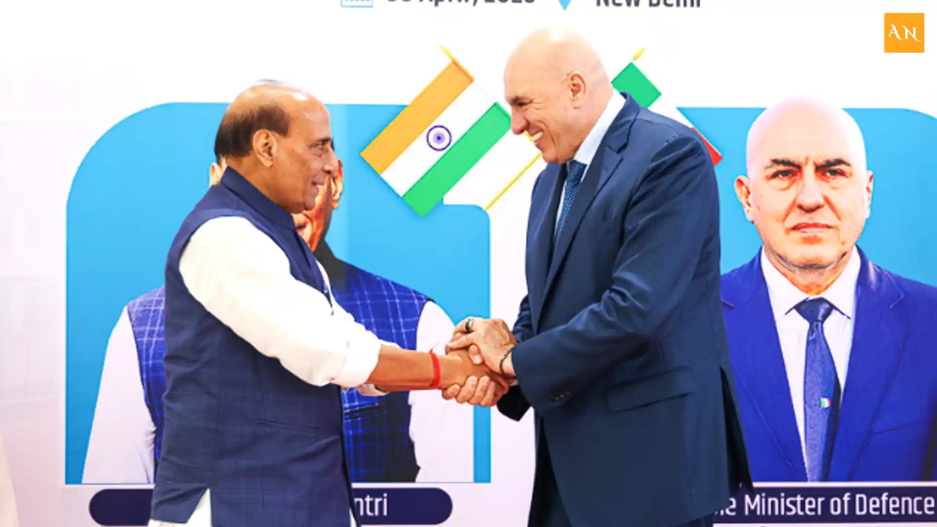 Raksha Mantri Rajnath Singh and Italian Defence Minister Guido Crosetto during their bilateral meeting in New Delhi. Image Source: X/@rajnathsingh