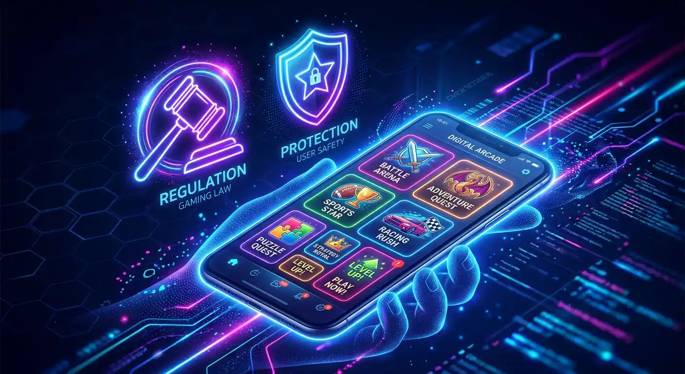 Illustration of India's new Online Gaming Rules 2026.