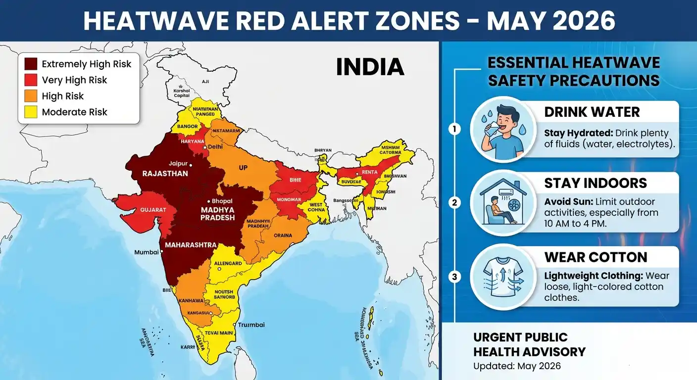 Digital thermometer showing 48 degrees Celsius during the May 2026 heatwave in India.
