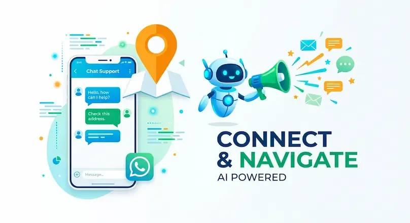 Digital Marketing trends 2026 for small businesses showing AI tools and social commerce icons.