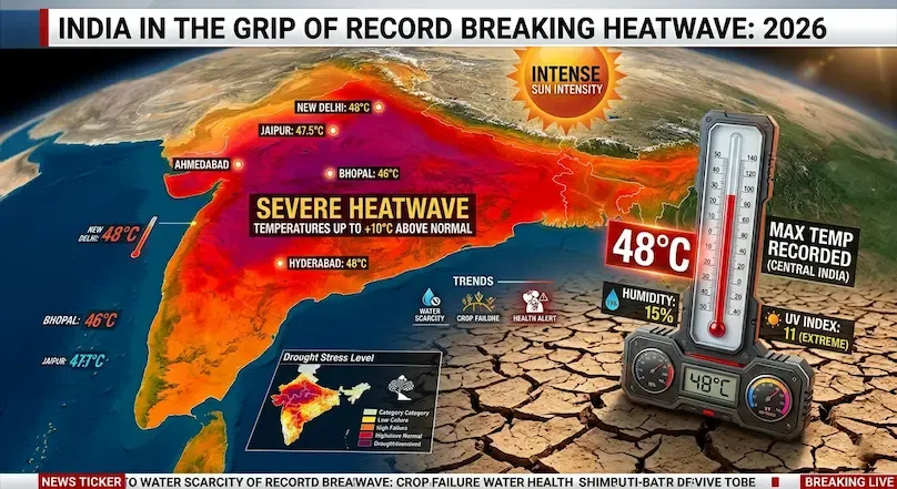Heat dome phenomenon diagram India 2026 climate crisis - Akhand News.