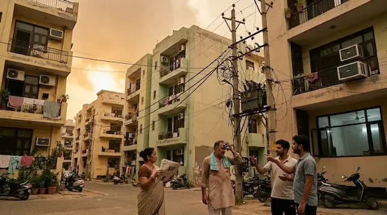 India heatwave and rising electricity demand causing pressure on the national power grid in residential areas