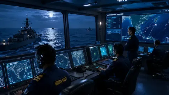 Indian Navy maritime surveillance operations in the Indian Ocean amid India’s growing underwater defence strategy representative image.