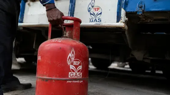 Domestic LPG gas cylinder in representing the latest cooking gas price update.